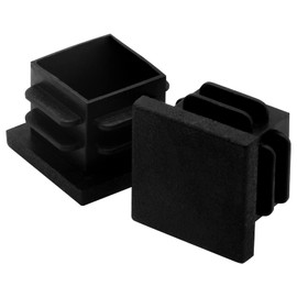 Jiozermi 12 Pcs 3/4" Square Plastic Plug, Black Square Plastic End Cap Furniture Finishing Plug for Pipe Post, Chairs and Furniture