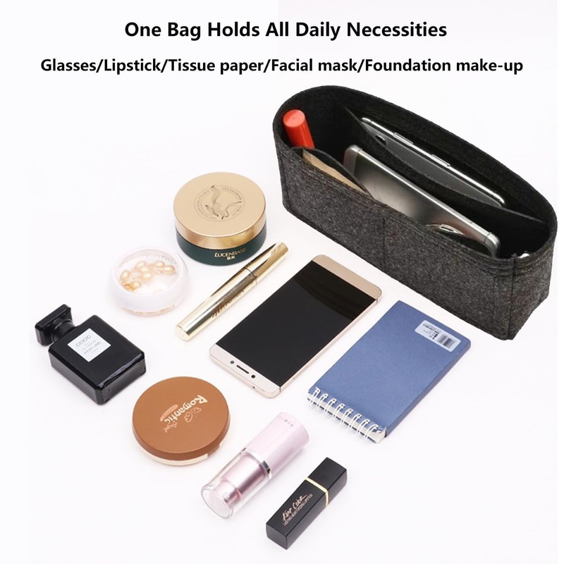 Chispee Purse Organizer Insert for Handbags, Softened Felt Insert Bag