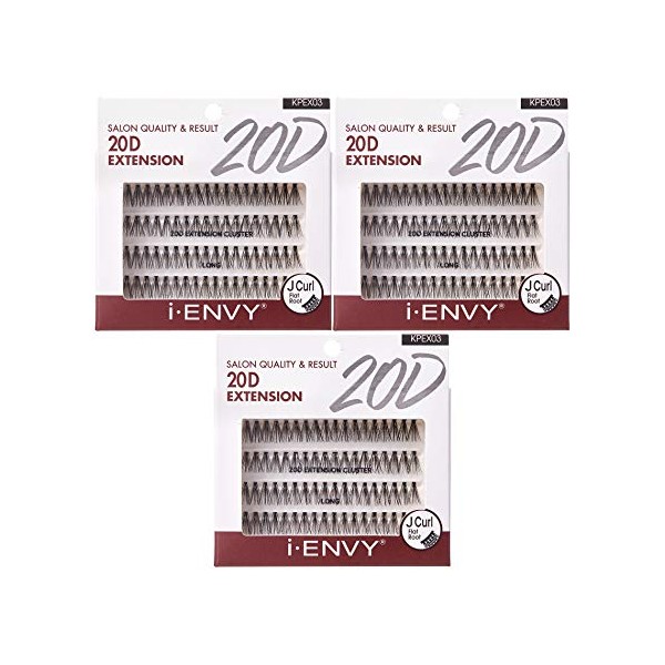 i-ENVY 20D Extension Cluster Individual Lashes (Long, 3 PACK)