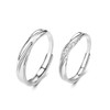 YHIJSR Pack of 2 Silver Couple Rings with Opening, Adjustable