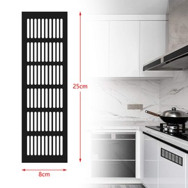 ZDNT 2 pieces ventilation grille, 250 mm, ventilation grille, aluminium ventilation grille, exhaust grille, door ventilation, rectangular exhaust grille, black for ventilation of cupboards and