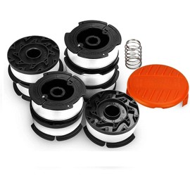 30ft 0.065Inch String Trimmer Replacement Spool Set, Weed Eater Spool String for Black & Decker AF-100, Autofeed Cordless Trimmer Line with Cap Cover