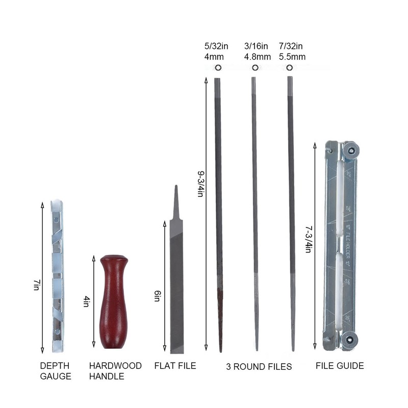 8Pcs Chainsaw Sharpener File Chain Saw Teeth Sharpening Tool Set