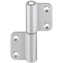 Gedotec Screw-On Tape Aluminium Door Hinge for Sanitary Toilet Cubicles & Divider System DIN Right Hinge Tape Aluminium Silver Anodised Cloth Thickness: 3 mm 1 Piece – Door Hinge for Unfolded Doors
