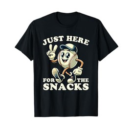 Baseball Just Here for the Snacks Funny Men Women Kids T-Shirt
