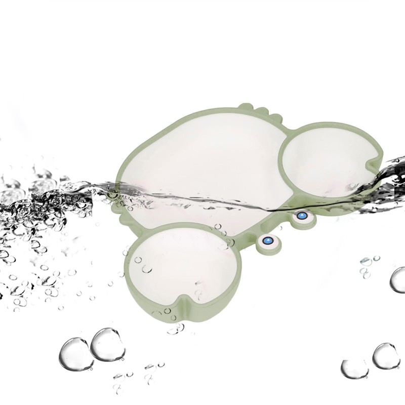 Crab Suction Plate with Suction Cup Base Silicone Divided Plate