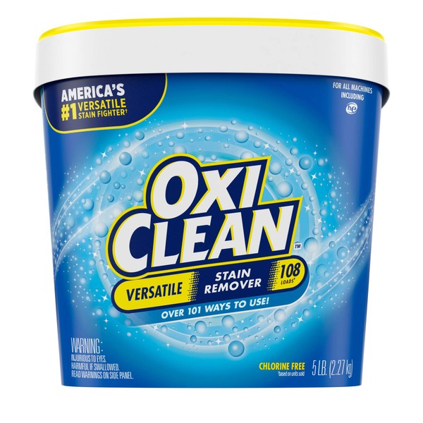 OxiClean Versatile Stain Remover Powder, Laundry Stain Remover for Clothes and Home, 5 Lbs