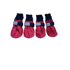 LONSUNEER Winter Paw Protector Dog Boots for Large Dogs, Waterproof Dog Booties, Dog Shoes Soft Sole and Nonslip Set of 4 Color Red Size Large
