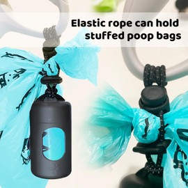 Dog Poop Bag Dispenser for Leash with Snap Clip, Skin-friendly Texture Waste Bag Holder for Dog Walks and Cats, Pets Litter Bag Container, Indoor & Outdoor Use (Black, 1 Count)