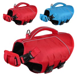 ASENKU Lightweight Dog Life Jacket,Dog Life Vest for Swimming Boating, Dog Swimming Vest with High Flotation Pet Life Jacket for Small Medium and Large Dogs