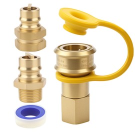Scienraise 3/4" Quick Connect Natural Gas Fittings for Generators and Grills, Heavy-Duty Brass Connectors for Easy Connect to Your Gas-Powered Equipment, for Generators, Grills, Patio Heaters and More