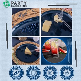 Party Bargains Disposable Cutlery set, SAPPHIRE Design, Clear Color, 360 Pieces: 180 Forks, 120 Spoons, 60 Knives