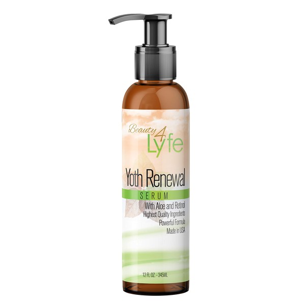 Lyfetrition Youth Renewal Serum (Skin and Face Formula) | 12 fl oz Large Bottle | With Aloe and Retinol