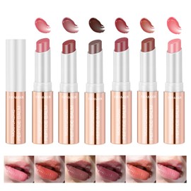 YIBABY 6 Pcs Lip Tint Hydrating, Tinted Lip Balm, Deep Nourishing Glossy Lipstick Set, Long Lasting Moisturizing Lip Care Balm Lip Makeup for Dry, Cracked and Chapped Lips