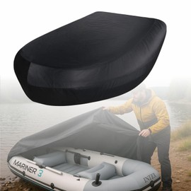 Inflatable Dinghy Boat Cover for 10 to 11ft - Waterproof UV Resistant Marine Grade Protector Fits Zodiac, Avon, Achilles, West Marine, Saturn, Mercury, Baltic (10-11 feet(130" Lx63 Wx18 H))