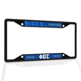 Fastasticdeals Metal Insert License Plate Frame Phi Beta Sigma Weatherproof Car Accessories Black 4 Holes Solid Insert