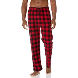 Beverly Hills Polo Club mens Beverly Hills Polo Polar Fleece Loungewear Pants, Black/Red, Medium US