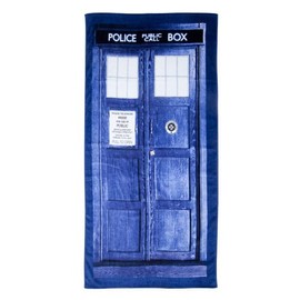 Ukonic Doctor Who TARDIS Door Cotton Beach or Bath Towel (59" long x 29 1/2" wide)