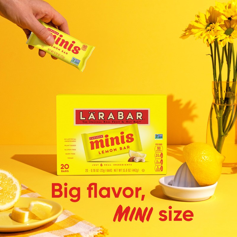 Larabar Minis, Lemon Bar, Vegan and Gluten Free Snacks, 20