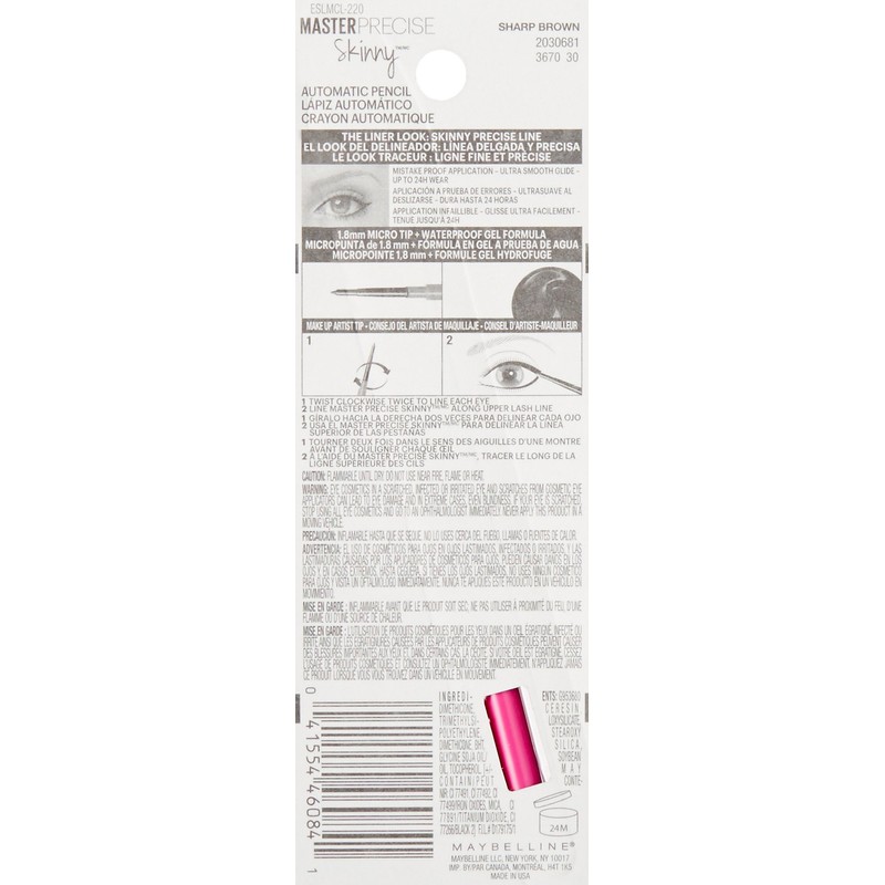 Maybelline New York Master Precise Skinny Gel Eyeliner Pencil, Sharp