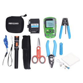 Fiber Optic Tool Kit, Optic Fiber Power Meter with FC LC Adapter 3 Jaw Fiber Optic Tool Kit -70 to +10dbm Portable Optical Tester, Multimeters