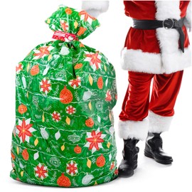 Large Christmas Gift Bag for Presents, Gifts - 1pc Heavy Duty Big Gift Sack with Tag & Tie - 56” x 36” - Extra Large Christmas Gift Bags Jumbo for Presents - XL Big Extra Large Gift Bag & Santa Bag
