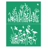 JAJADO Self Adhesive Silk Screen Stencil Wildflower Stencil Floral Stencils