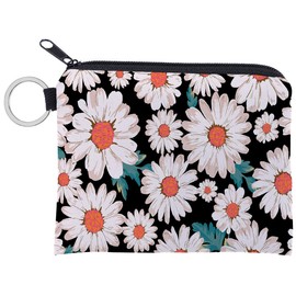FAVORTALK Small Coin Purse Pouch for Women Girls Change Purse with Zipper Portable Strap Wallet Bag Key Cash Holder Sunflower Printed Small Cosmetic Bag 4.72"x 3.74", 3321