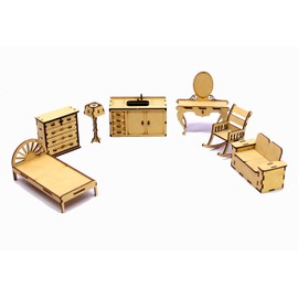 StonKraft Wooden DIY Miniature Doll House Furniture - Home Decor, Construction Toy, Modeling Kit, School Project - Easy to Assemble - Pine Wood MDF - Beige