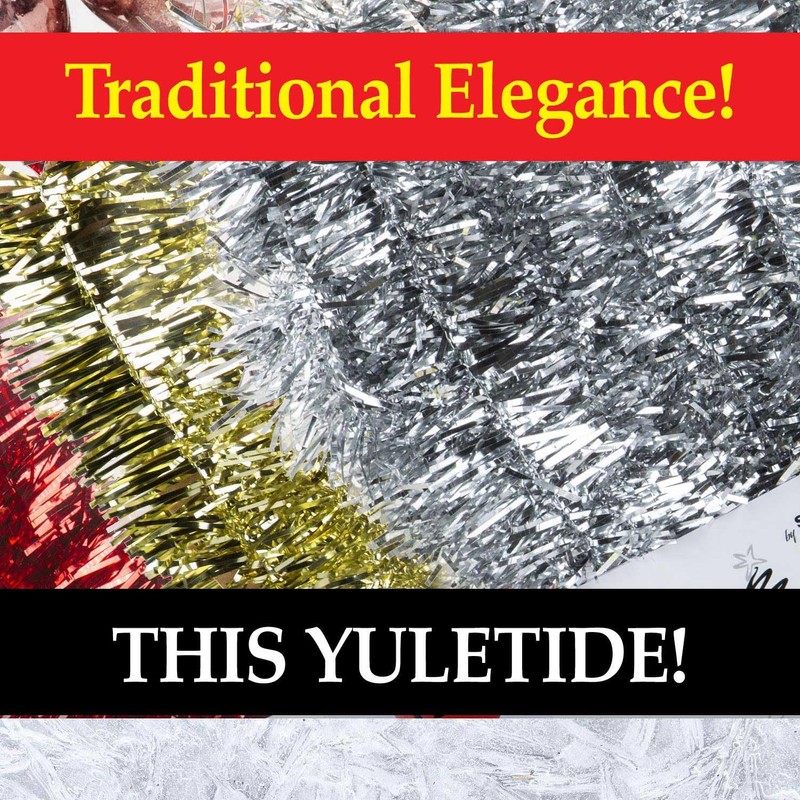 VFM - Christmas Tinsel Decorations for Christmas Tree (Silver)