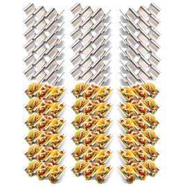Taco Holder 36 Packs - Stainless Steel Taco Holders set of 36, Oven & Dishwasher & Grill Safe Taco Shell Tray, Each Metal Taco Stands for 3 Tacos, Stylish Taco Rack with Handles