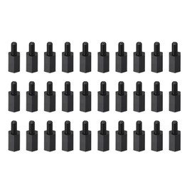 YOKIVE 30 Pcs M3 Standoff Screws, Nylon Hex PCB Standoffs with High Insulation Effect, Keep Height Consistent, Great for Motherboard (Black, 8mm+6mm)