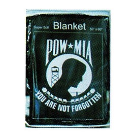 AES POW/MIA Flag Fleece Blanket 5 ft x 4.2 ft. Travel Throw Cover