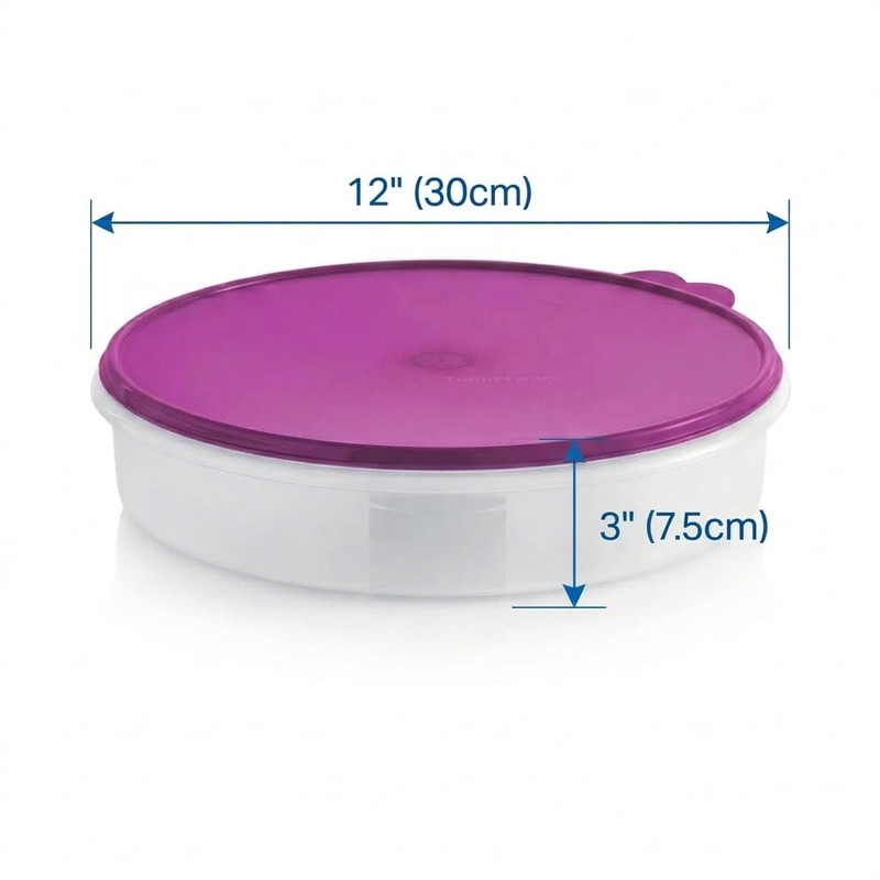 Tupperware 12" Round Container with Seal (Raddish)