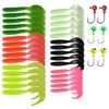 aulyun Soft Fishing Lures Set 30 Pieces + Plumber Head