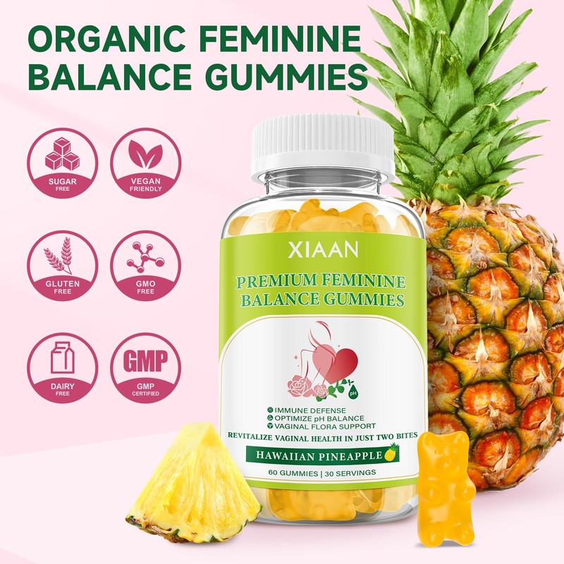 XIAAN Premium Feminine Balance Gummies for Women's Immune Health, Hawaiian