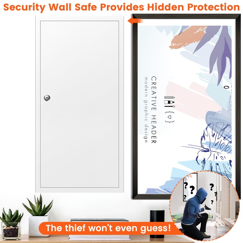 29.53" Tall White Wall Safes Between 16" Studs | 33%