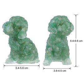 Nupuyai Poodle Figure Resin Crystal Dog Figure Decorative Healing Stone Puppy Statue Gemstone Animal Sculpture for Lucky Charm Home Office Decoration, Green Aventurine