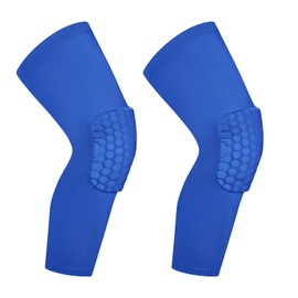BaronHong Hex Knee Compression Pads Knee Sleeve,Knee Pads Wrestling Brace Leg Honeycomb Pad for Volleyball Basketball Adult Youth(blue,S)
