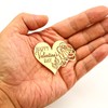 AiQi Bakes 24pcs Rose Carving Gold Mirror Acrylic Heart Shape