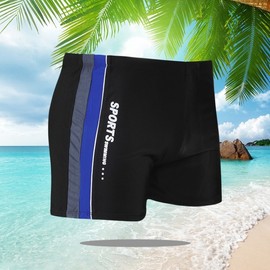 a815 2024 New Plus Size Men's Swim Trunks - Free Size (Up to 65.00Kg) 90.00Kg / Red & Gray Patchwork 10ea