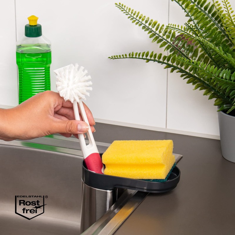bremermann Stainless Steel Sink Organizer with Sponge Holder and Dish