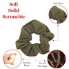 12 Pack Solid Hair Ties Scrunchies - Olive