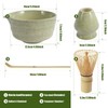 Handcrafted Bamboo Matcha Whisk Set, Ceramic Matcha Bowl with Pouring