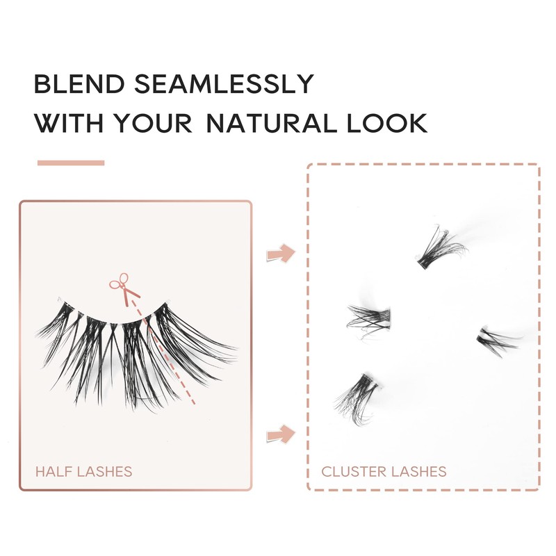 Onlyall Half Lashes False Eyelashes Natural Look Wispy Lashes Natural
