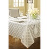 Lenox Laurel Leaf 70"x144" Oblong Tablecloth, Platinum