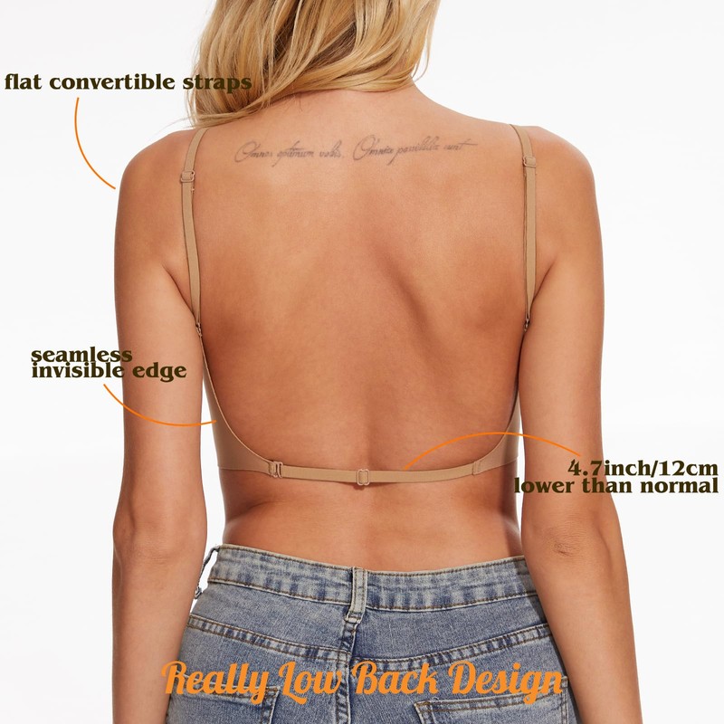 Shewant Shewant Low Back Bra for Women Wirefree Seamless Bra