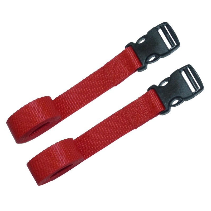 Webbing Strap with Quick Release Buckle, Pack of 2, Red,
