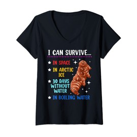 Womens I Can Survive In Space In Arctic Ice Water Bear V-Neck T-Shirt