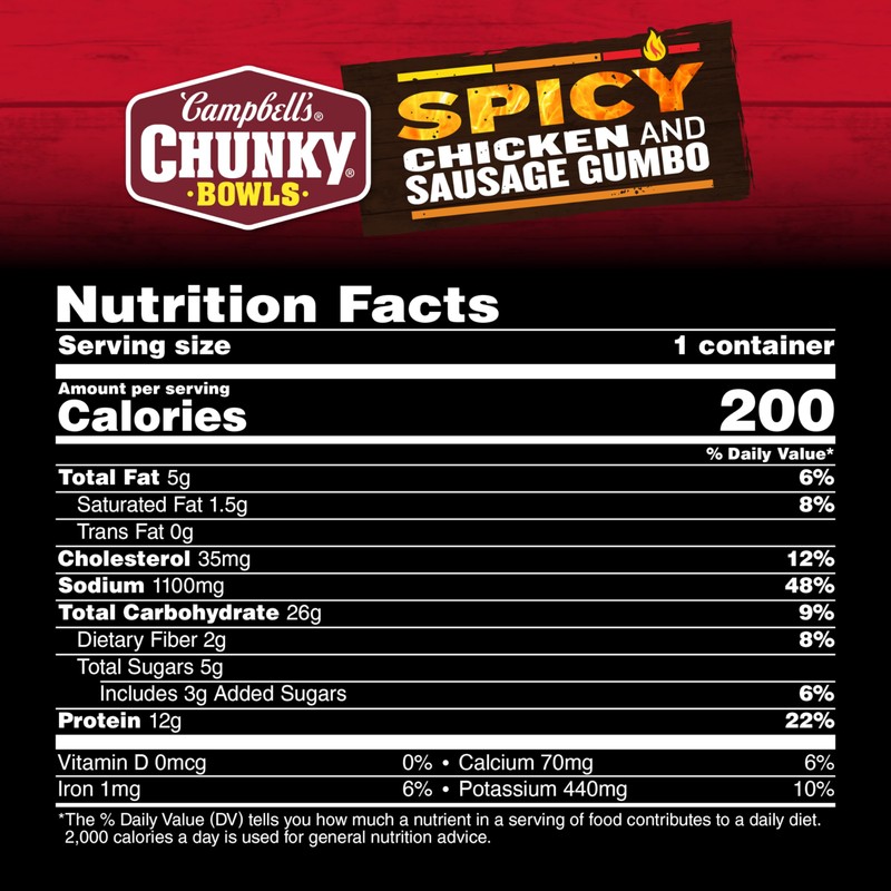 Campbell's Chunky Soup, Spicy Chicken & Sausage Gumbo Soup, 15.25